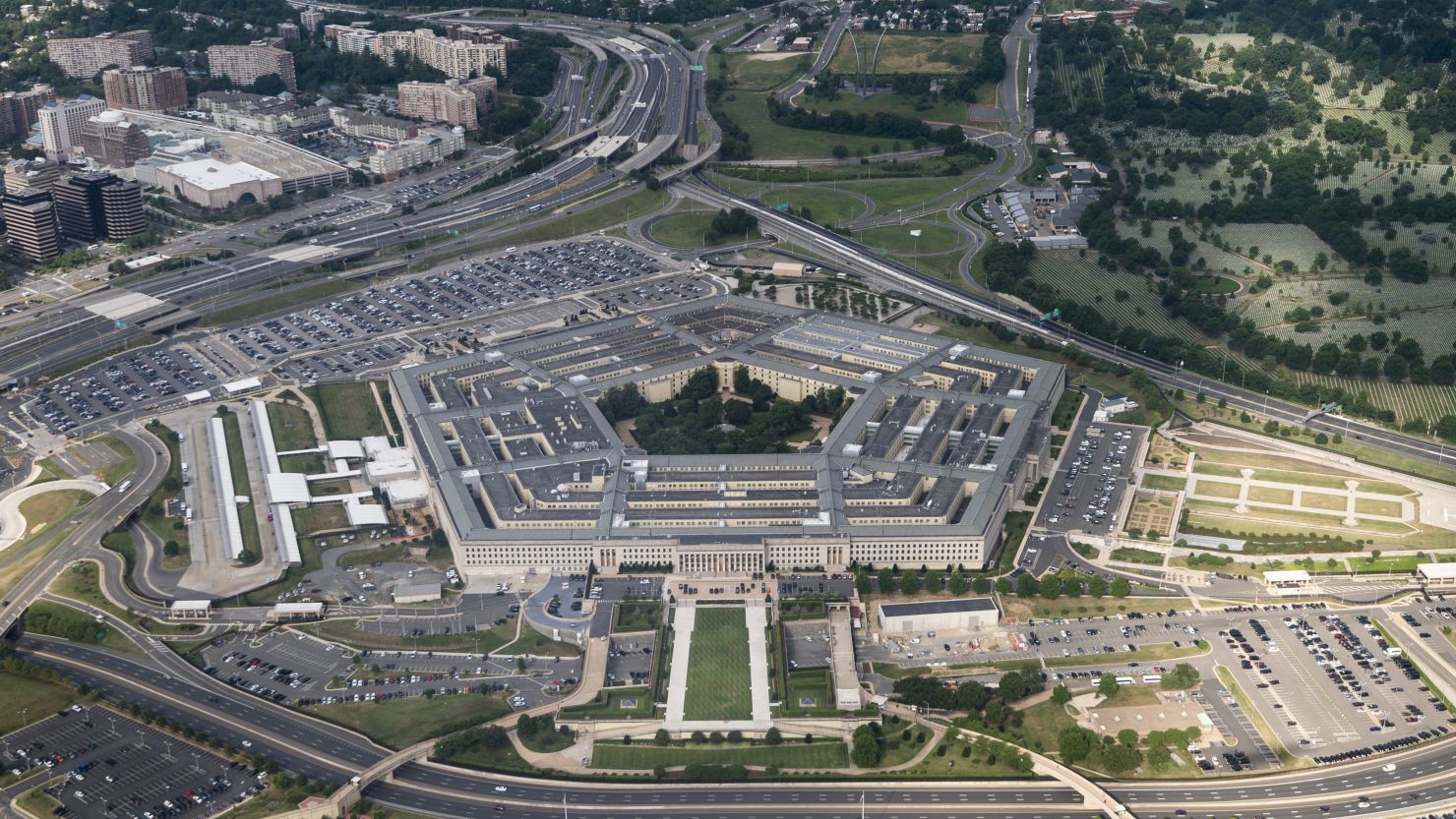 Aerial view of the Pentagon on June 30, 2020.