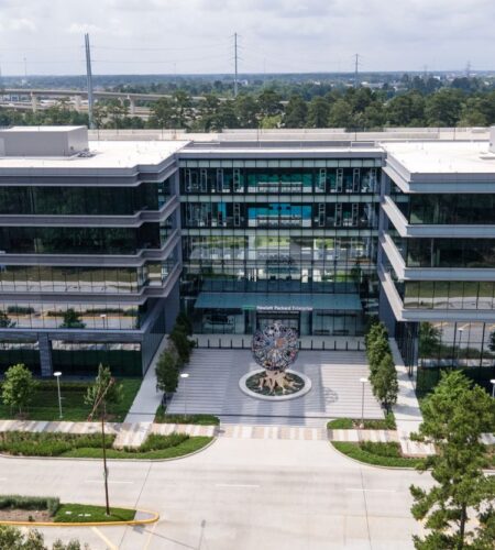 Hewlett Packard Enterprise's headquarters in Spring, Texas, on May 29, 2023.