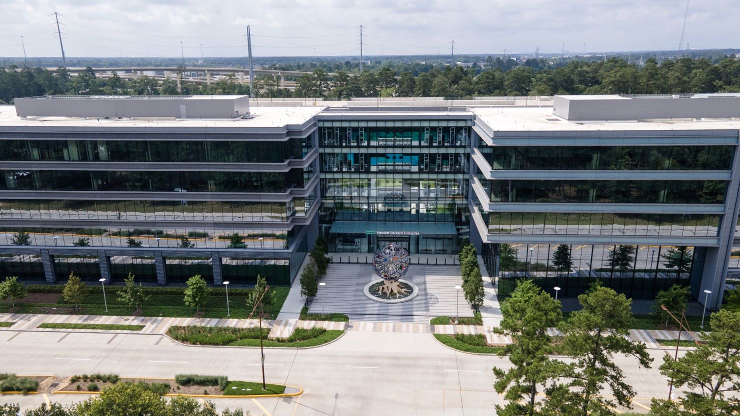 Hewlett Packard Enterprise's headquarters in Spring, Texas, on May 29, 2023.