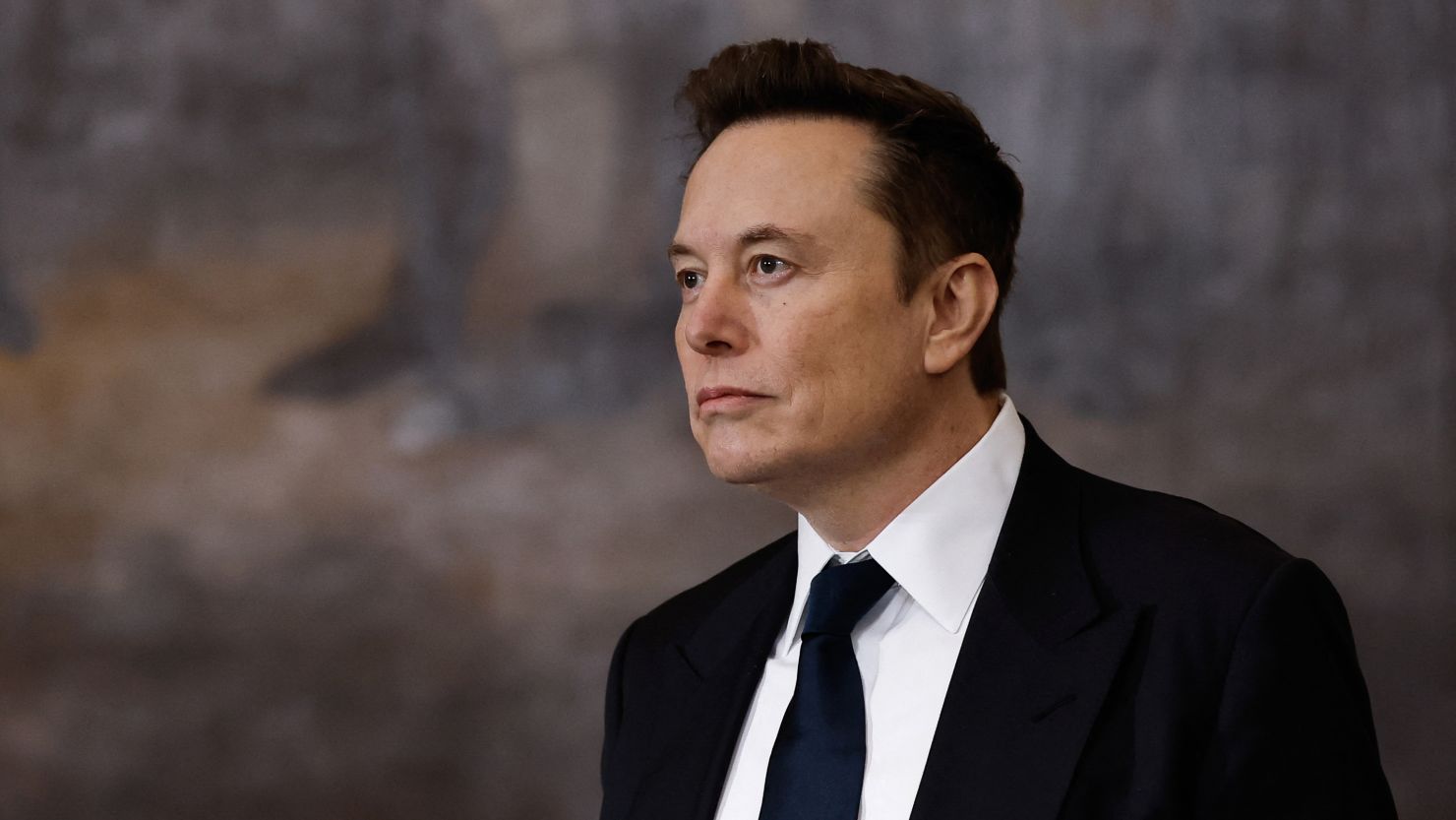 Tesla CEO Elon Musk arrives for the inauguration ceremony before Donald Trump is sworn in as the 47th US President in the US Capitol Rotunda.