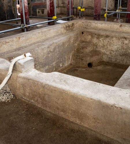 A bath at the spa complex in a private home in Pompeii.