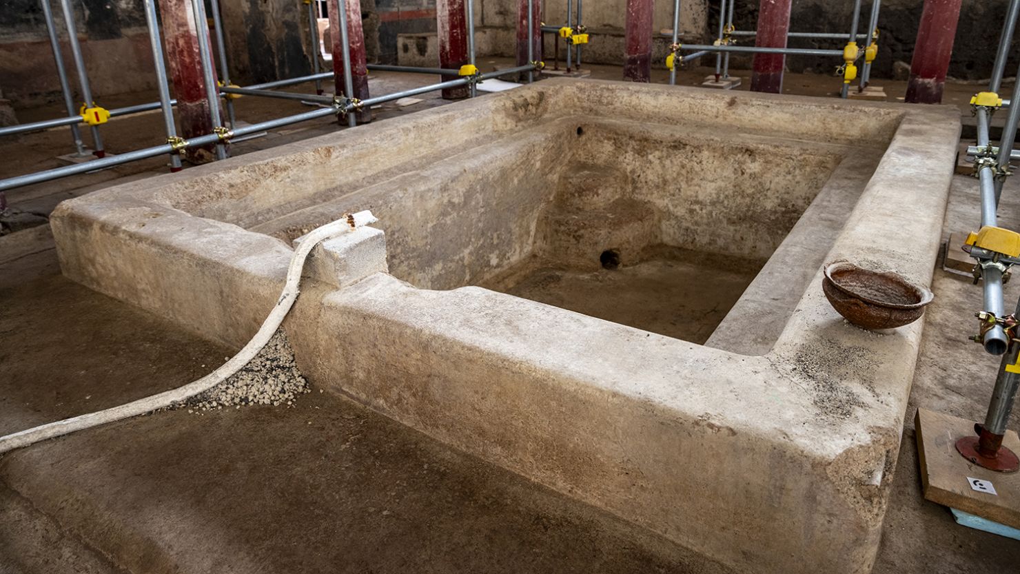 A bath at the spa complex in a private home in Pompeii.